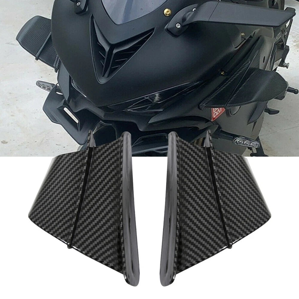 2X Gloss Carbon Fiber Side Winglets for Motorcycle (YYYY–YYYY)
