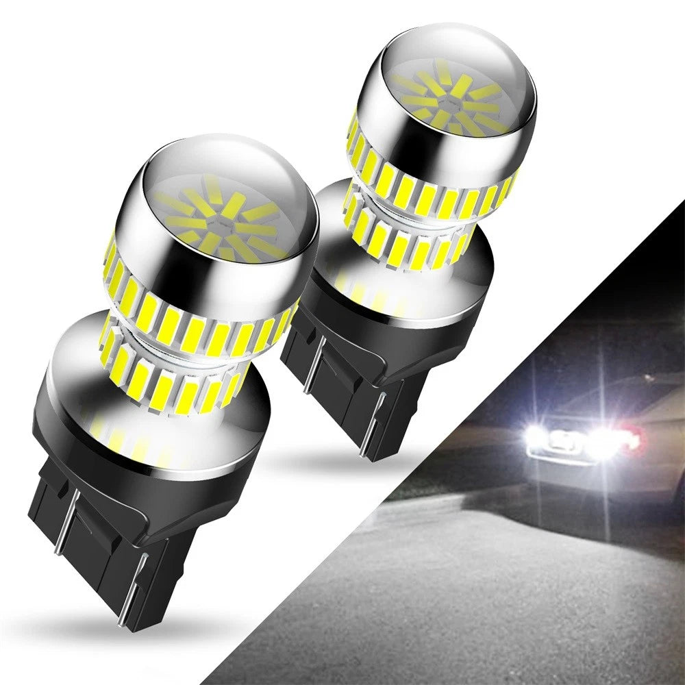 2X AUXITO LED 50W 7443 7440 White Back Reverse Light Bulb 6000K