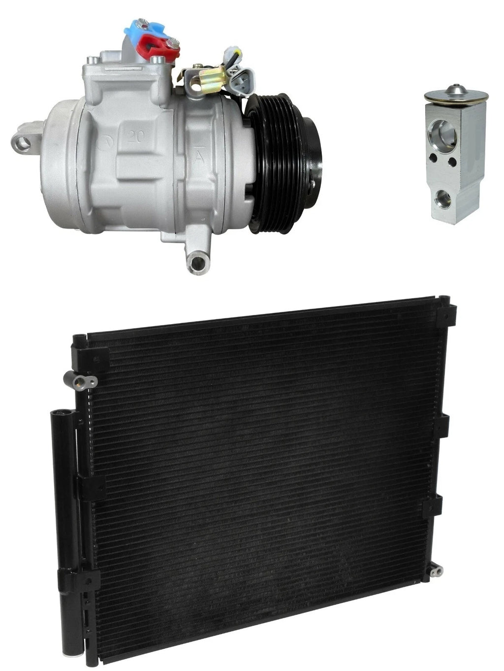 AC Compressor Kit W/ Condenser Replacement for Toyota Land Cruiser 2004–2007