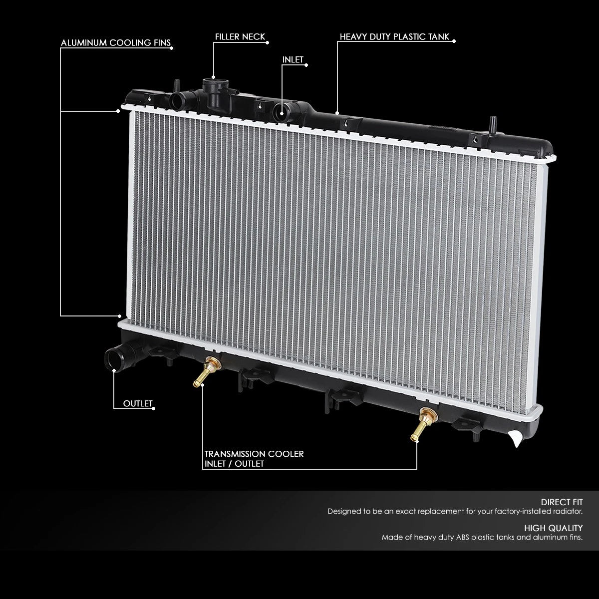 Aluminum Cooling Radiator for Subaru Outback 3.0L (2001–2004) DPI 2465