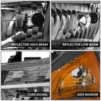 OE Style Chrome Housing Amber Corner Headlights for Promaster 1500-3500 (2014–2022)