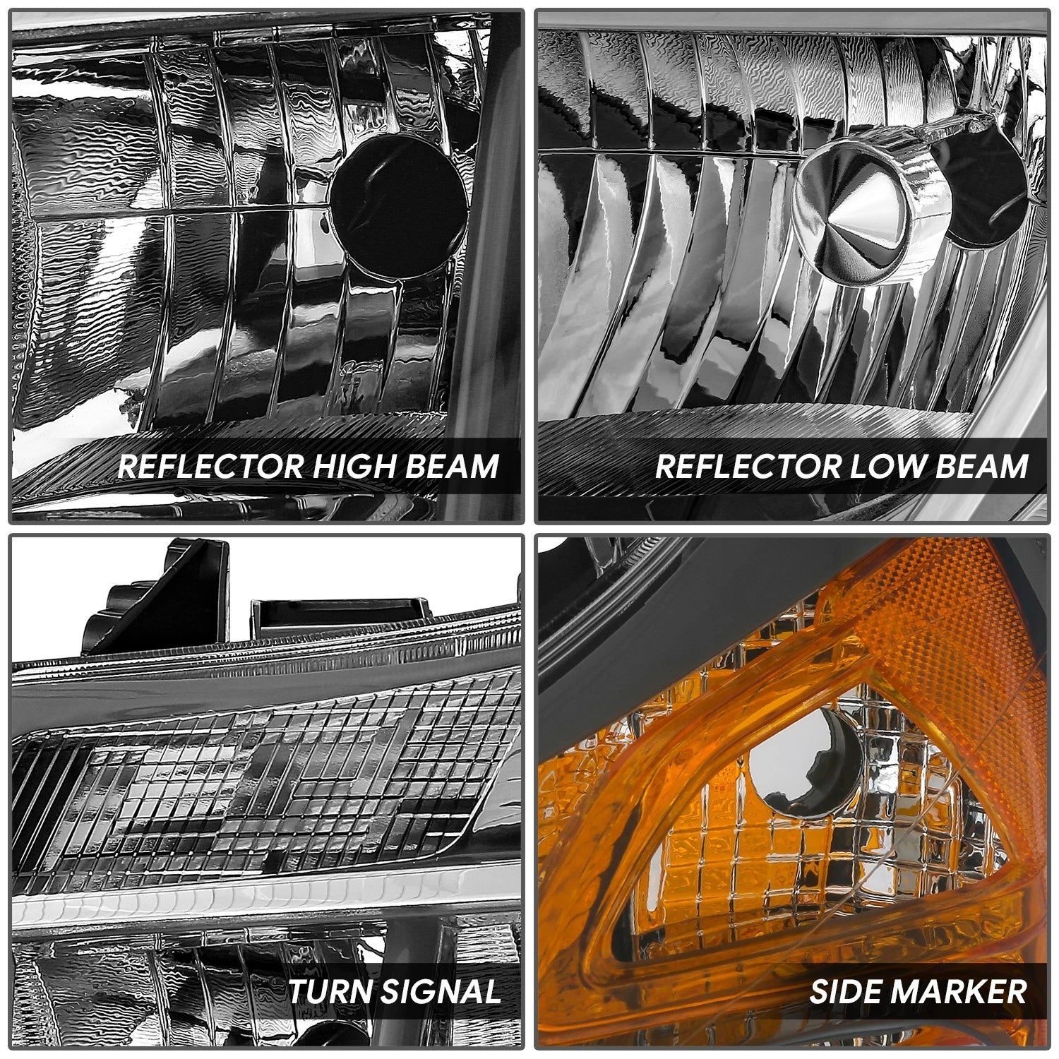 OE Style Chrome Housing Amber Corner Headlights for Promaster 1500-3500 (2014–2022)