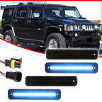 Set of 4 Smoke Ice Blue LED Side Fender Marker Lights for Hummer H2 (2003–2009)