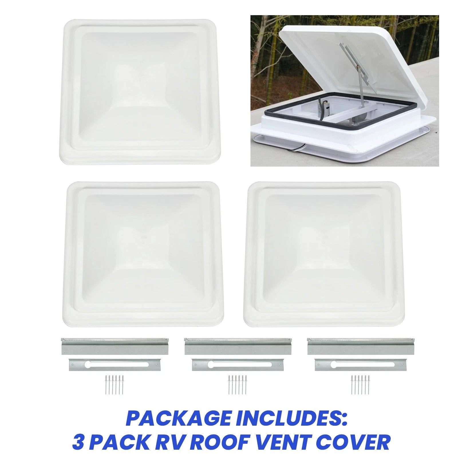 3 Pack RV Roof Vent Cover Lid for Ventline Camper Trailer (14" x 14")