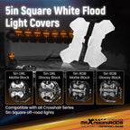 Set of 4 Square LED Light Guards for maXpeedingrods 5" Driving Lights