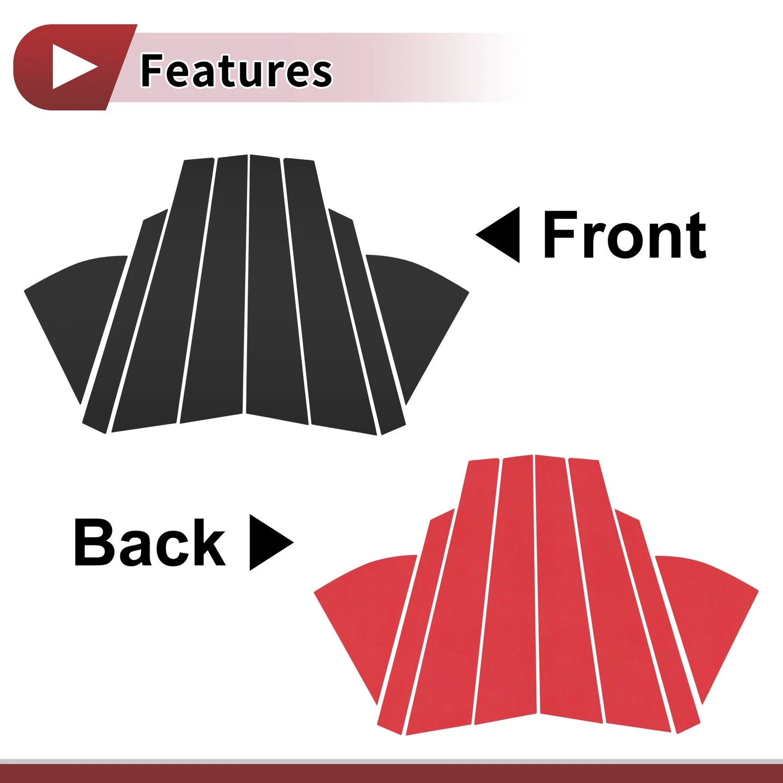 8 Pcs Door Pillar Window Trim for KIA Sonet (2021–2024) Black