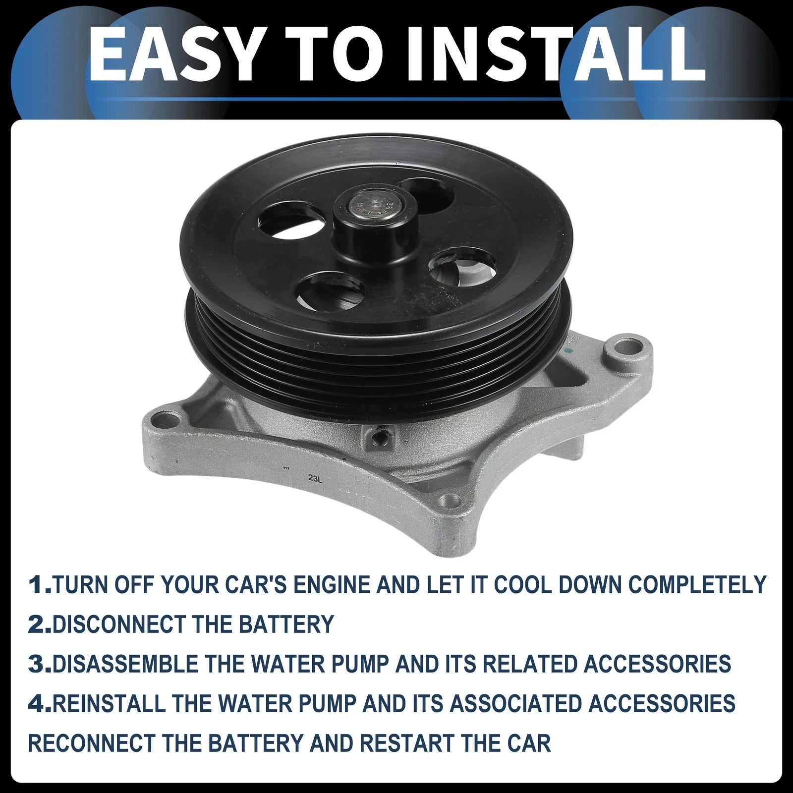 Water Pump with Gasket Kit for Buick Encore (2016–2021) & Chevrolet Cruze (2016–2021) No. 12678774