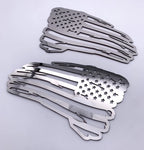 Polished Stainless Emblem Pair for American Flag Decals 6 x 3.5 (Universal)