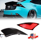 Smoked Lens LED Bumper Reflector Signal Brake Lights for Lexus IS250 IS350 (2014–2023)