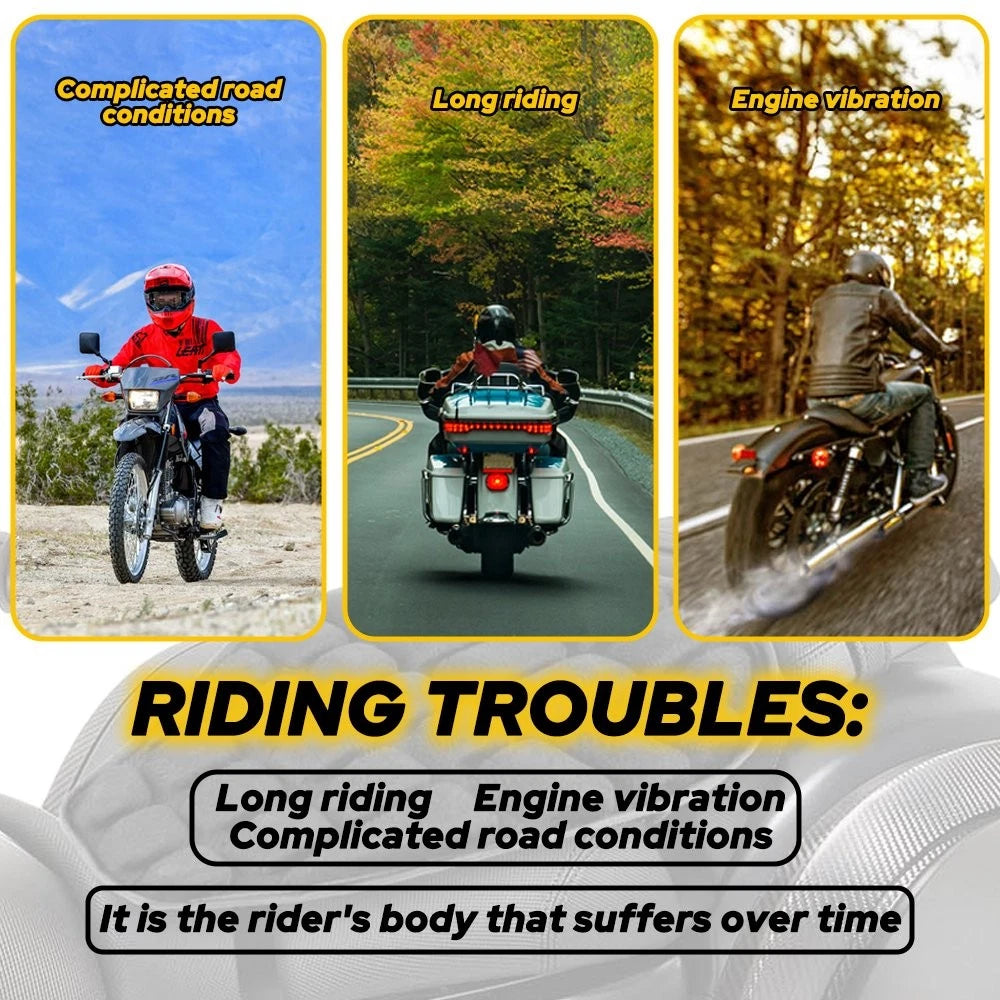 Comfort Gel Cushion Seat Pad for Motorcycle (Universal Fit)