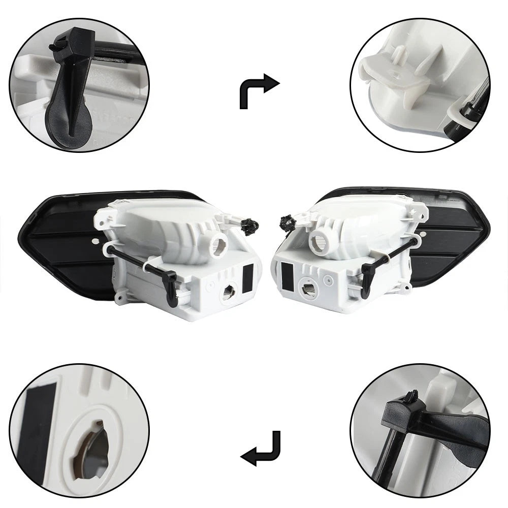 Bumper Fog Lights Set of 2 for Ford Escape (2017–2019) w/Black Cover