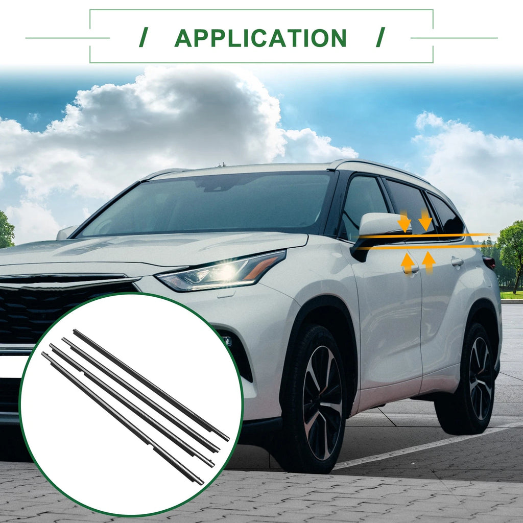 Set of 4 Weatherstrip Window Seal No.757100E060 for Toyota Highlander (2012–2015)