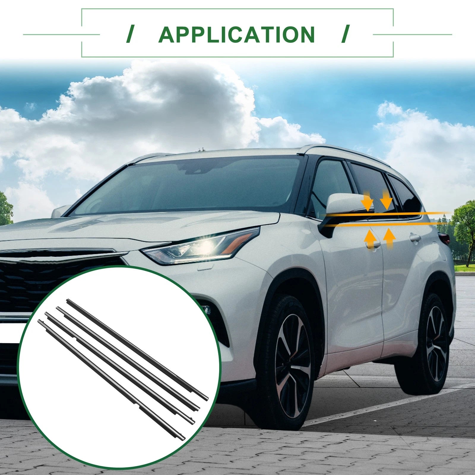 Set of 4 Weatherstrip Window Seal No.757100E060 for Toyota Highlander (2012–2015)