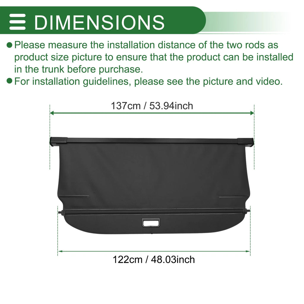 Retractable Cargo Cover for Mercedes-Benz ML350 (2012–2015) Gloss Black