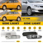 Set of 2 Bumper Side Marker Light Housing Smoke for Honda Civic (2002–2005)