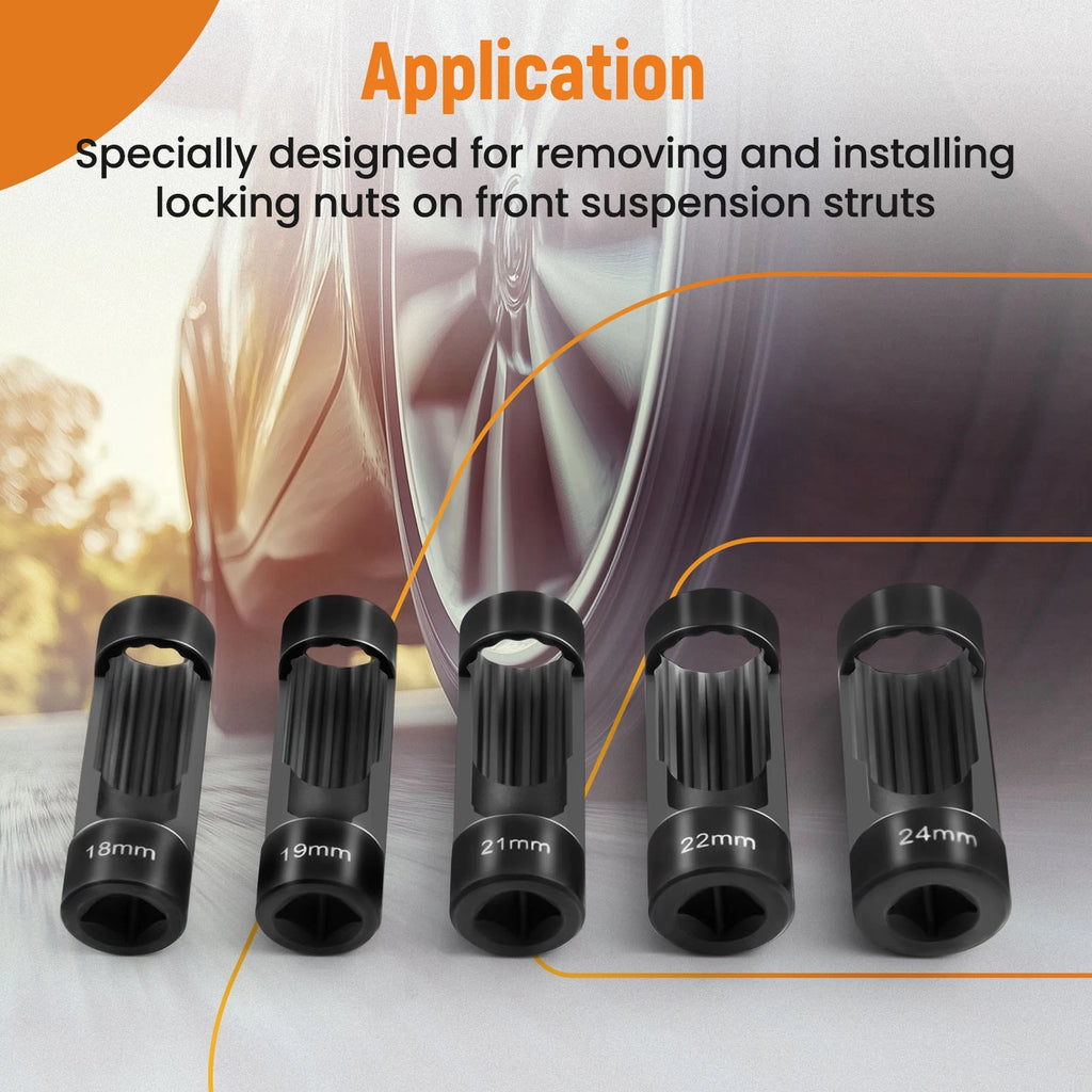 Suspension Strut Nut Socket Set for 1/2" Drive (18mm–24mm) for Audi VW (2010–2024)