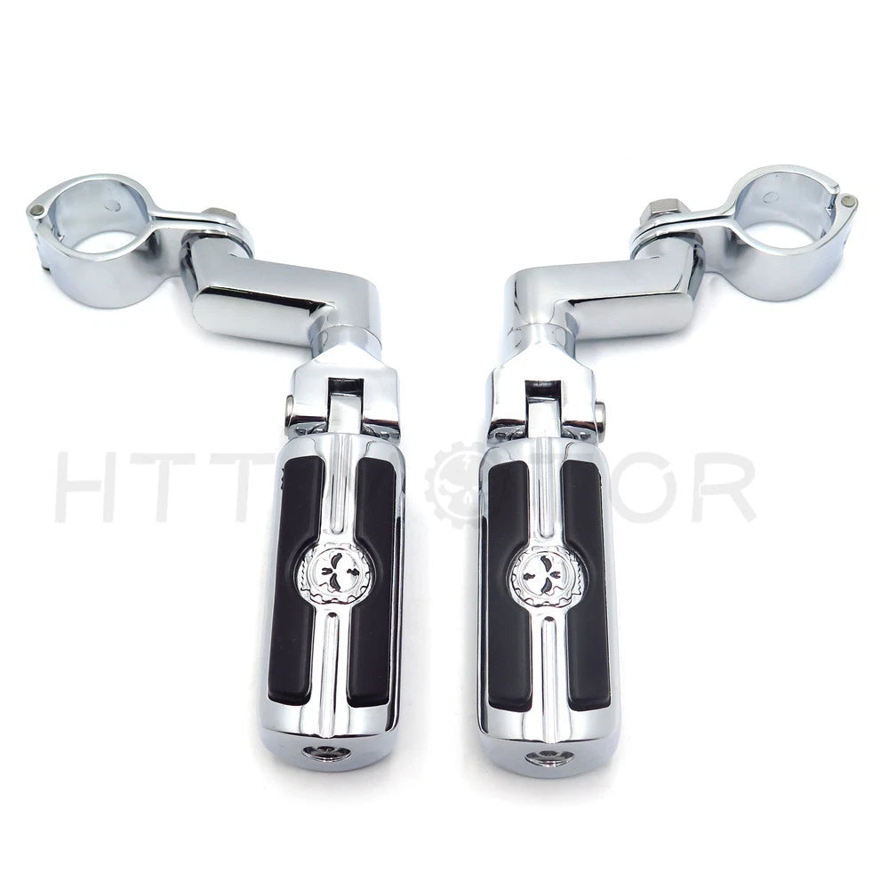 Gear Skull Foot Peg Mount for Harley (1.5" Engine Guard Crash Bar)