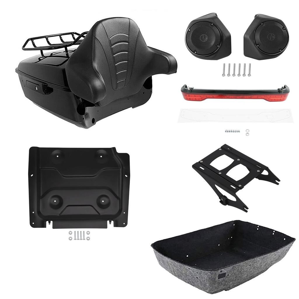 Backrest Pad Mount Rack Light Speakers for Harley Touring (2014–2026)