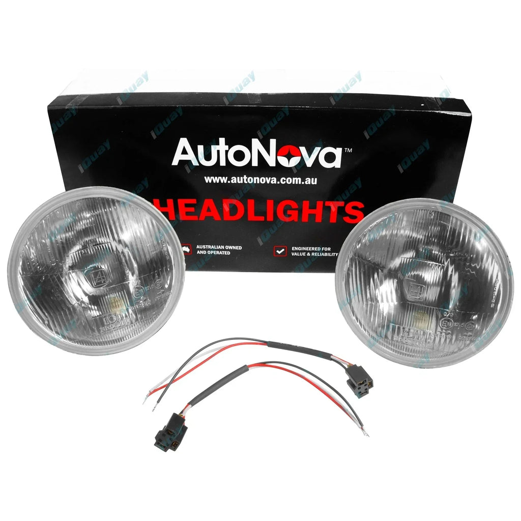 7" Round Curved Glass Headlight Pair