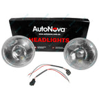 7" Round Curved Glass Headlight Pair