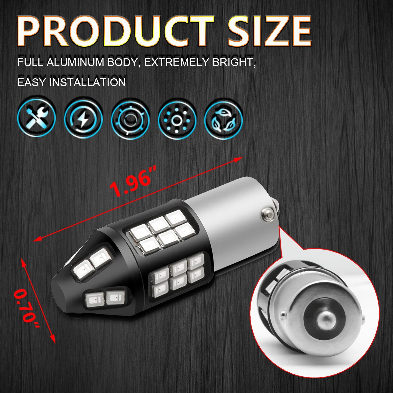 Red Strobe Flashing LED Brake Stop Light Bulb for Honda Civic Coupe (2016-2020)