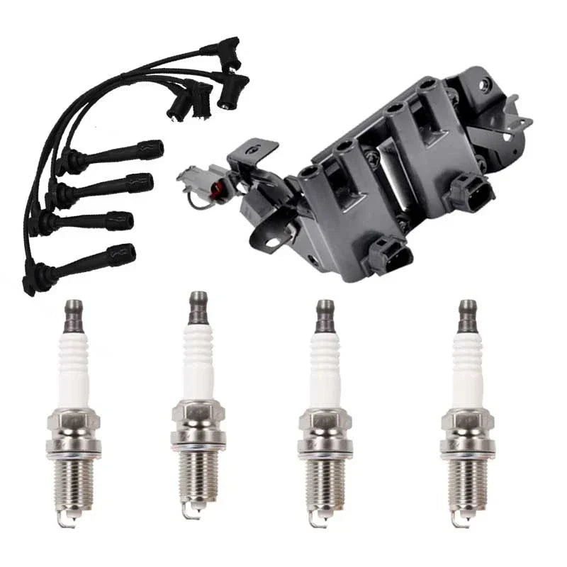 Ignition Coil Pack & Lead Kit & Spark Plugs for Hyundai Accent (2000-2006)