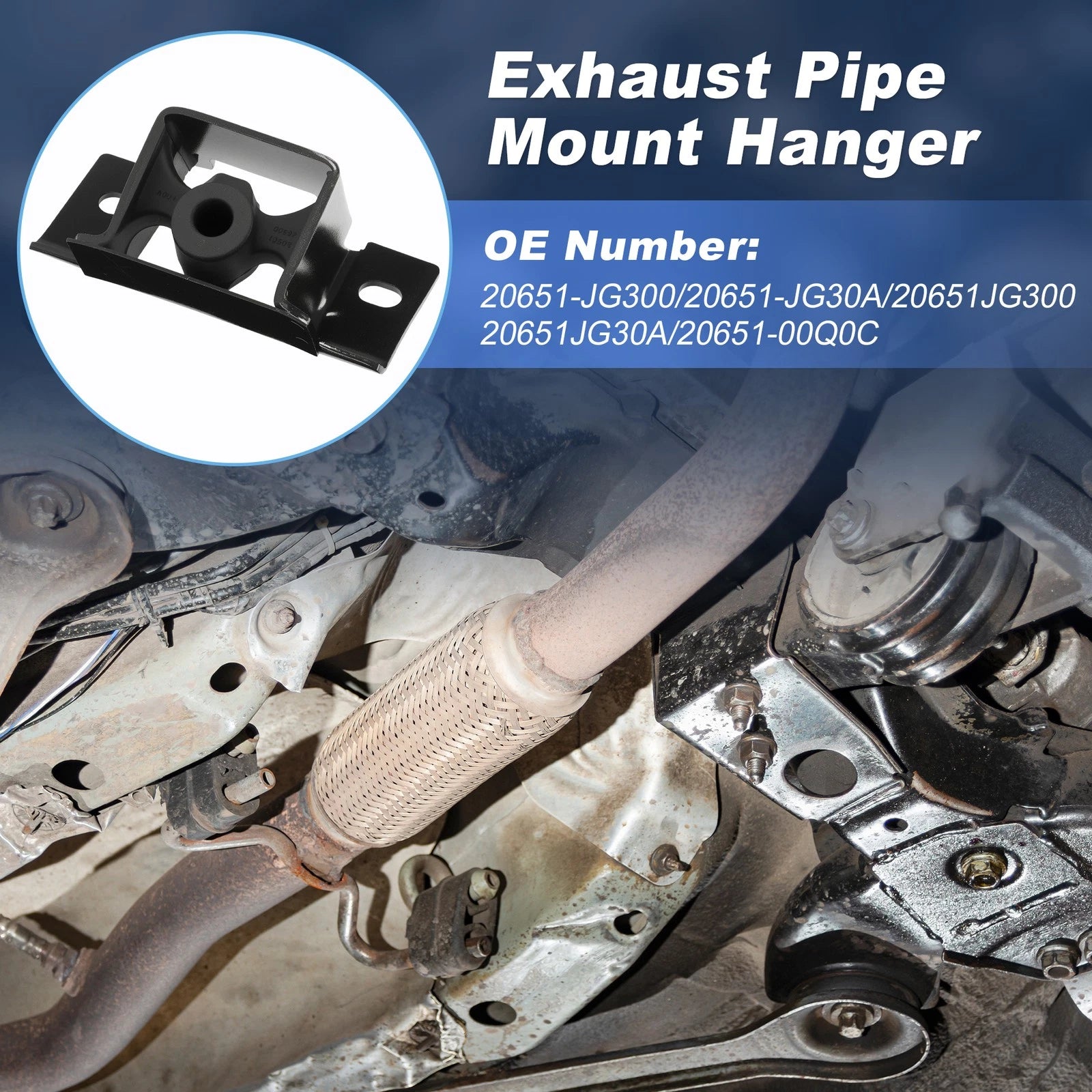 Front Exhaust Pipe Mount Insulator Hanger for Nissan Rogue (2008–2021) 20651-JG300