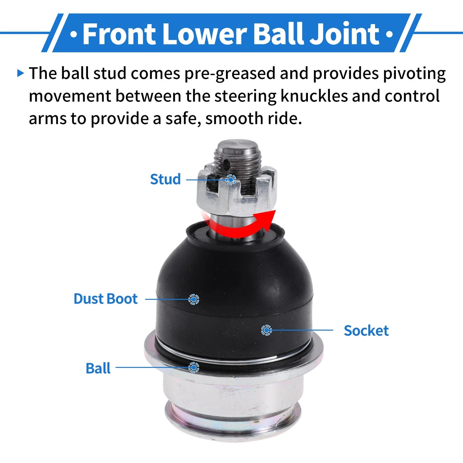 2X Front Lower Ball Joints for Toyota Tacoma (2005–2023) No. 4806804060/4806904030