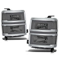 Square LED DRL Sequential Turn Headlights for Silverado 1500 (2014–2015)