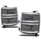 Square LED DRL Sequential Turn Headlights for Silverado 1500 (2014–2015)