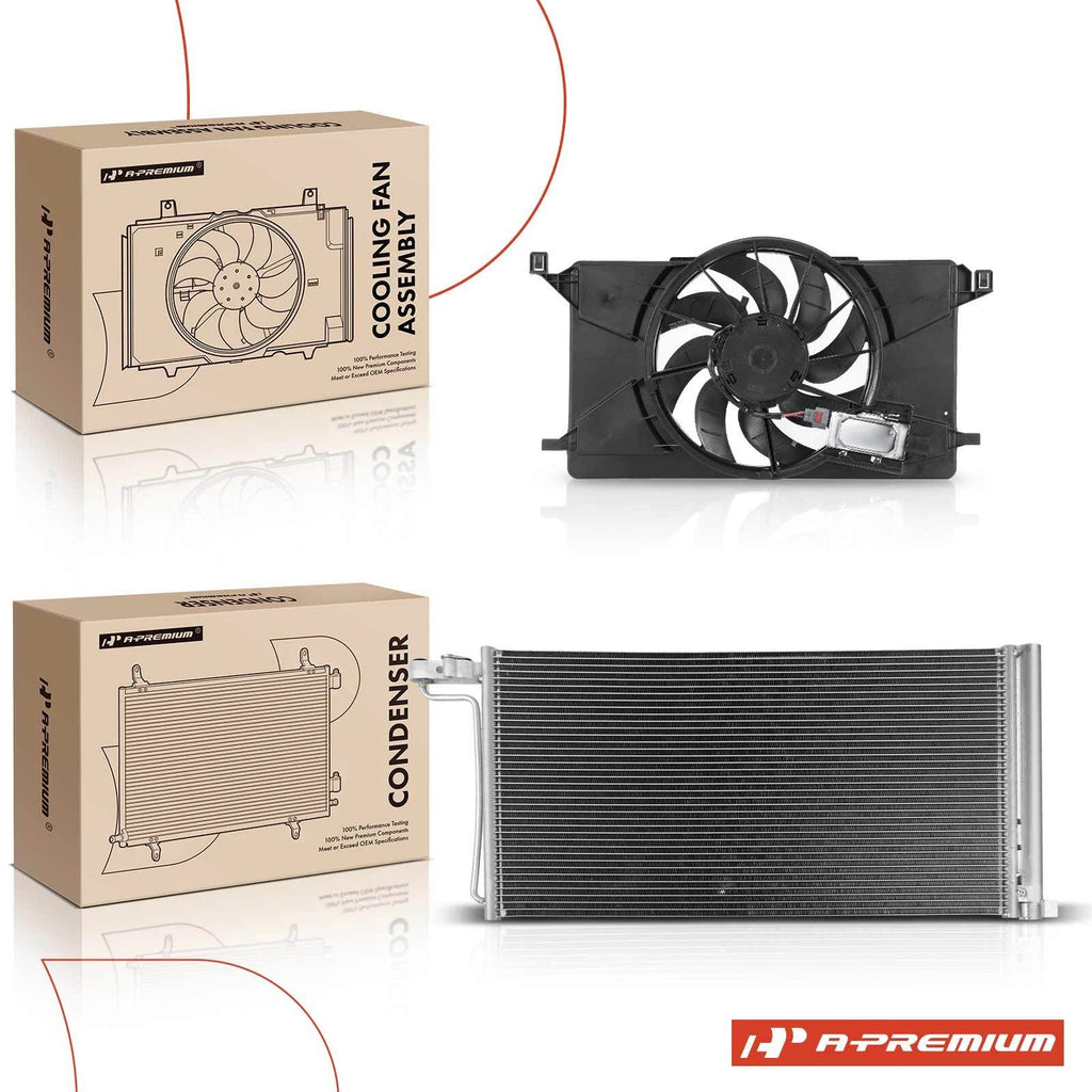 A/C Condenser & Cooling Fan Assembly for Ford Focus (2012–2014)