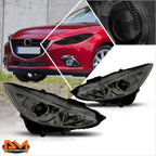 Projector Headlight for Mazda 3 (2014–2016) Smoked Lens Clear Corner