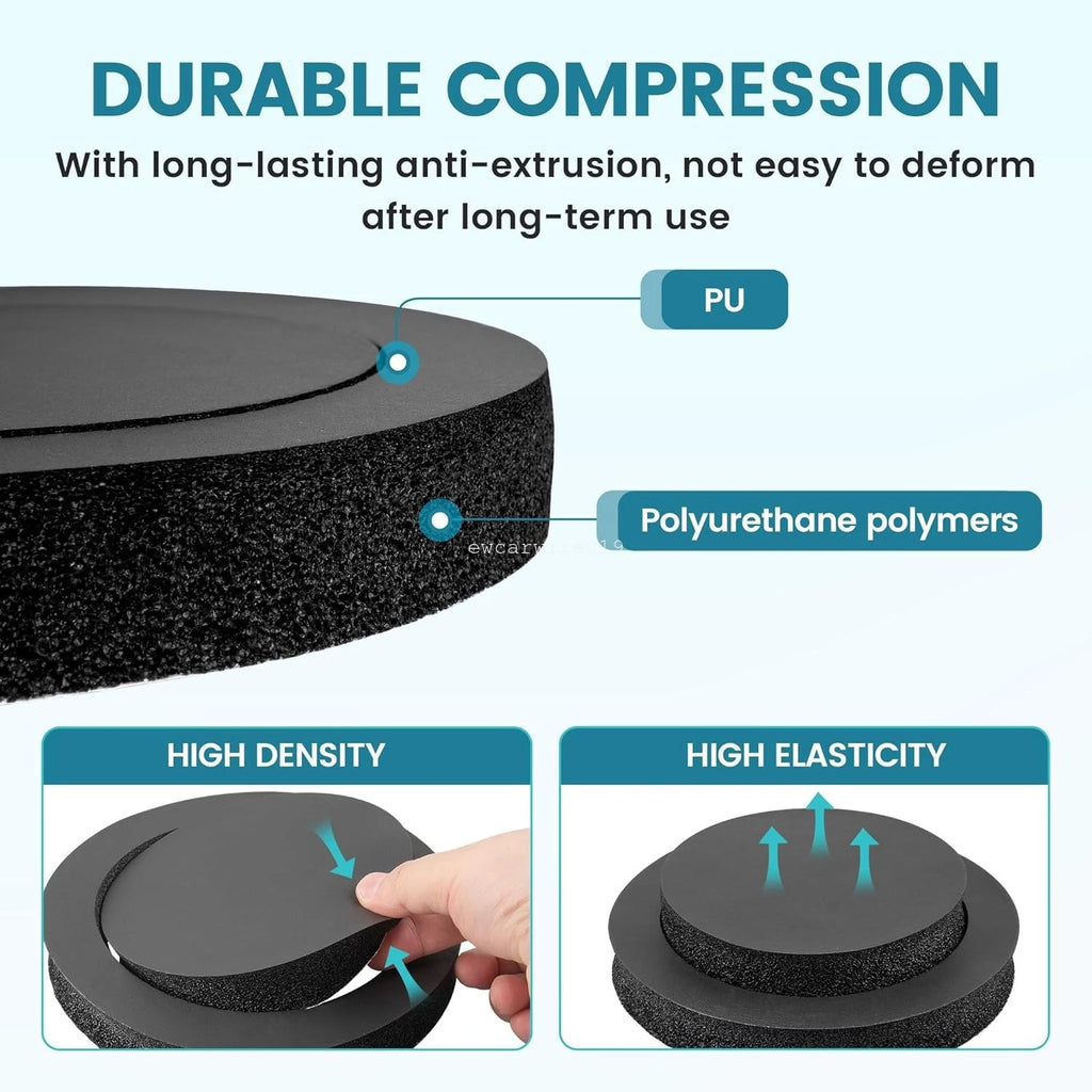 Set of 4 Car Door Speaker Foam Rings for Universal Fit (6.5")