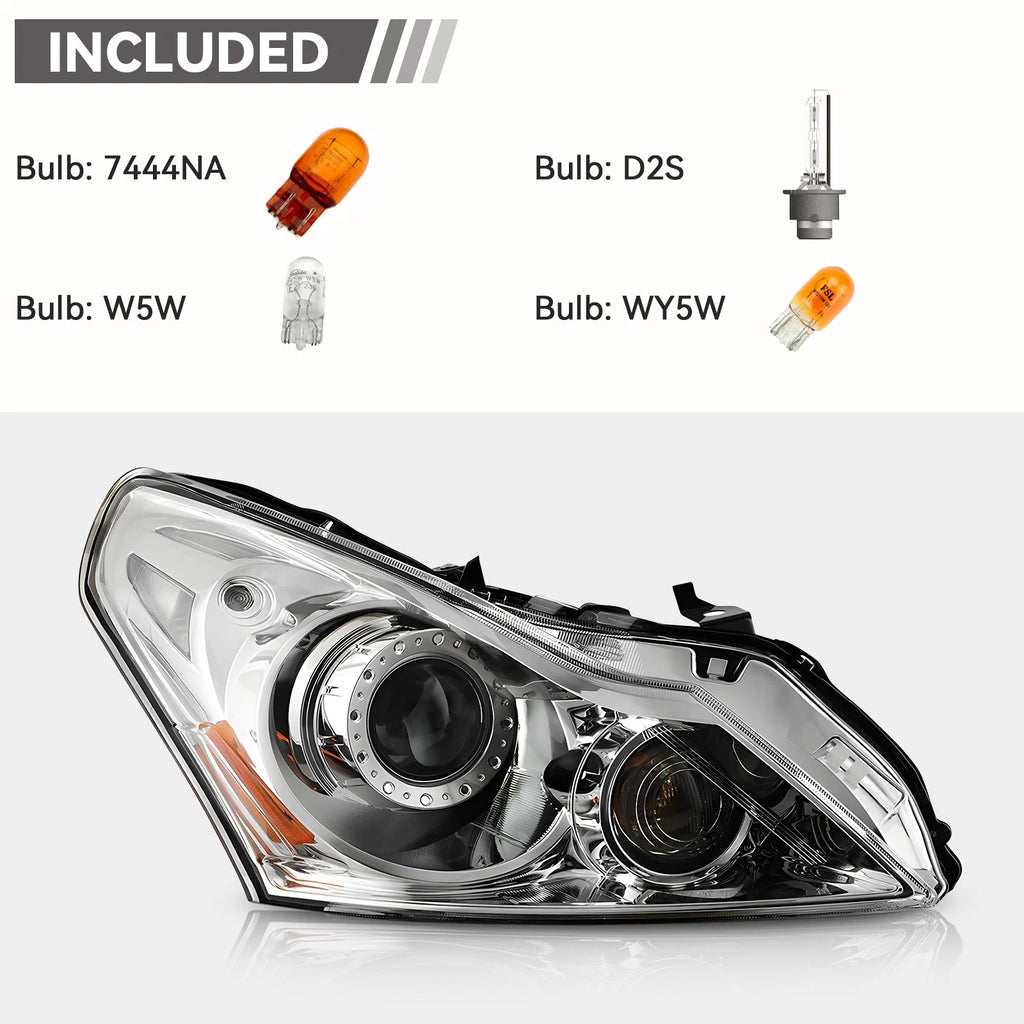 HID Headlight Pair for Infiniti G37 (2010–2013) & Q40 (2015) w/o Bulb, AFS