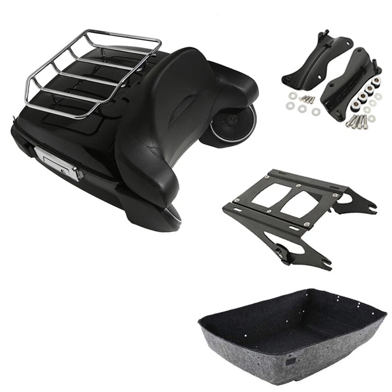 Trunk Backrest Pad Light Rack Speakers for Harley Touring (2014–2026)