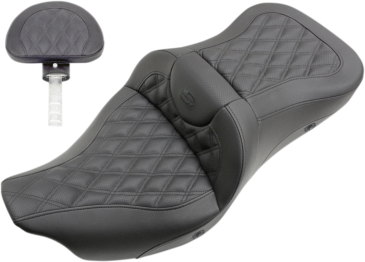 SADDLEMEN Roadsofa Seat with Backrest for Harley Davidson (2014–2023)