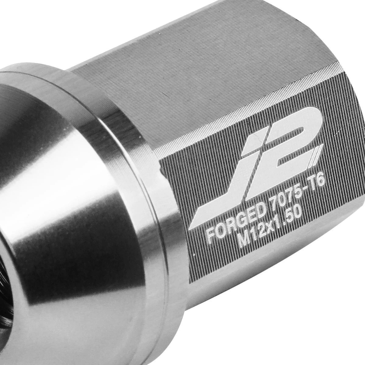 20Pc J2 7075 Forged Aluminum M12x1.5 Close-End Lug Nut Set w/Adapter Silver