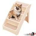 Foldable Pet Stairs for High Bed - 4 Non-slip Steps with Support Frame