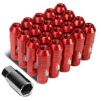 20Pcs J2 7075 Forged Aluminum M12x1.25 Open-End Lug Nut Kit w/ Adapter Red
