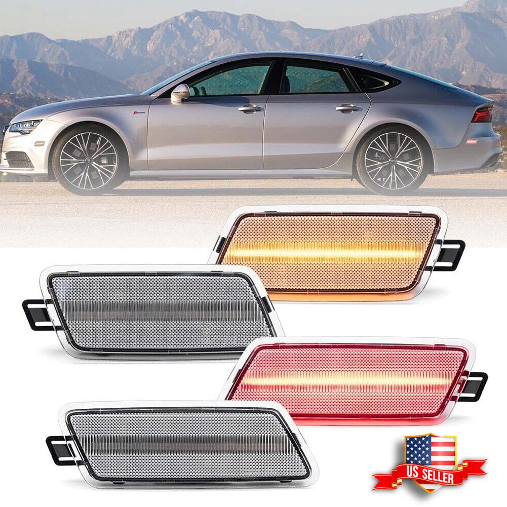 Set of 4 Clear LED Side Marker Lights for Audi A7 S7 RS7 (2012–2018)