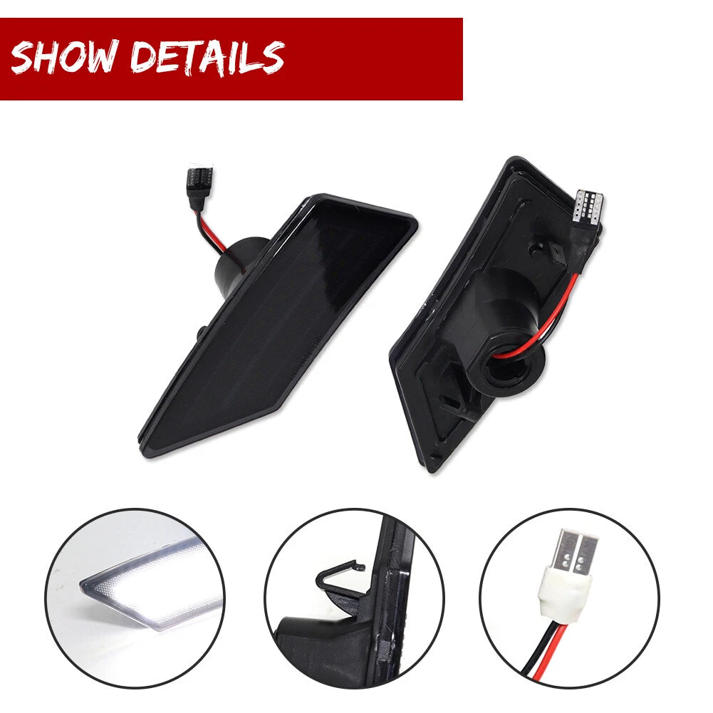 Smoked Lens LED Front Fender Side Marker Lights for Ford Ranger (2019–2022)