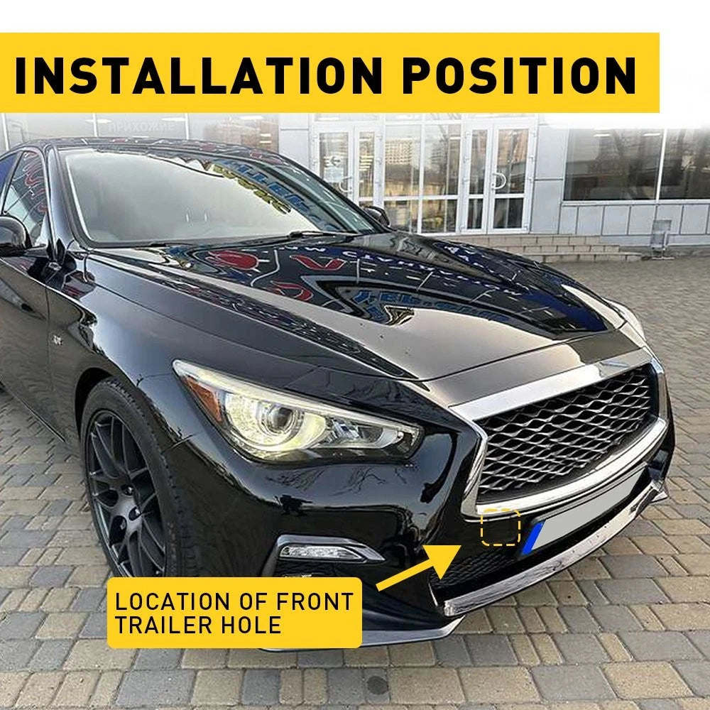 Front Bumper Eye Cover Cap Tow for Infiniti Q50 (2018–2021) 622A1-6HH0A