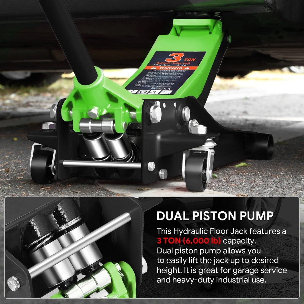 3 Ton Hydraulic Garage Jack for Universal Use (6000 lbs Capacity)