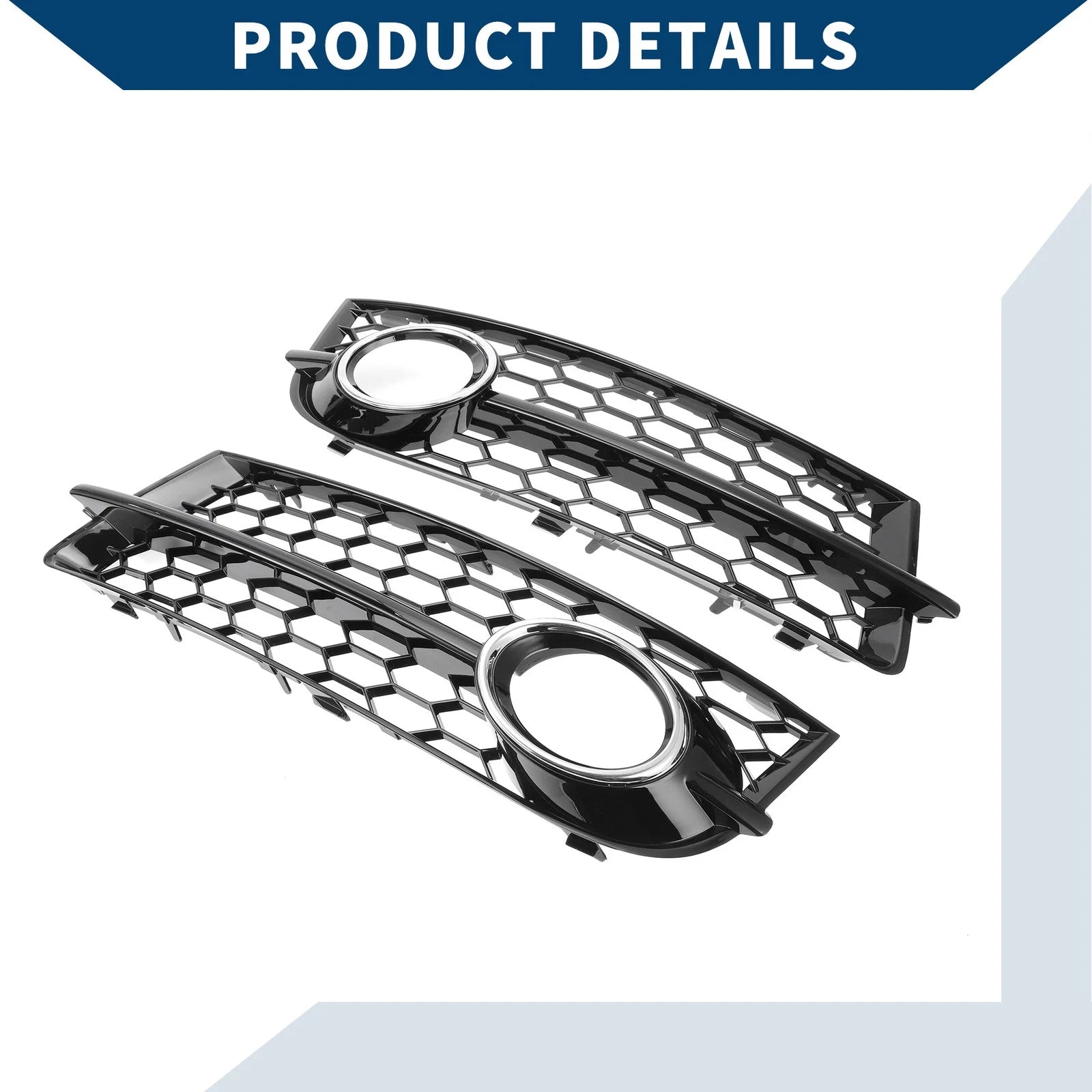 1 Pair Front Fog Light Grill for Audi TT 8J (2006–2014) No. 8J0807682/8J0807681