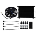 15-Row 10AN Oil Cooler with 7" Fan for Universal Modified Vehicles