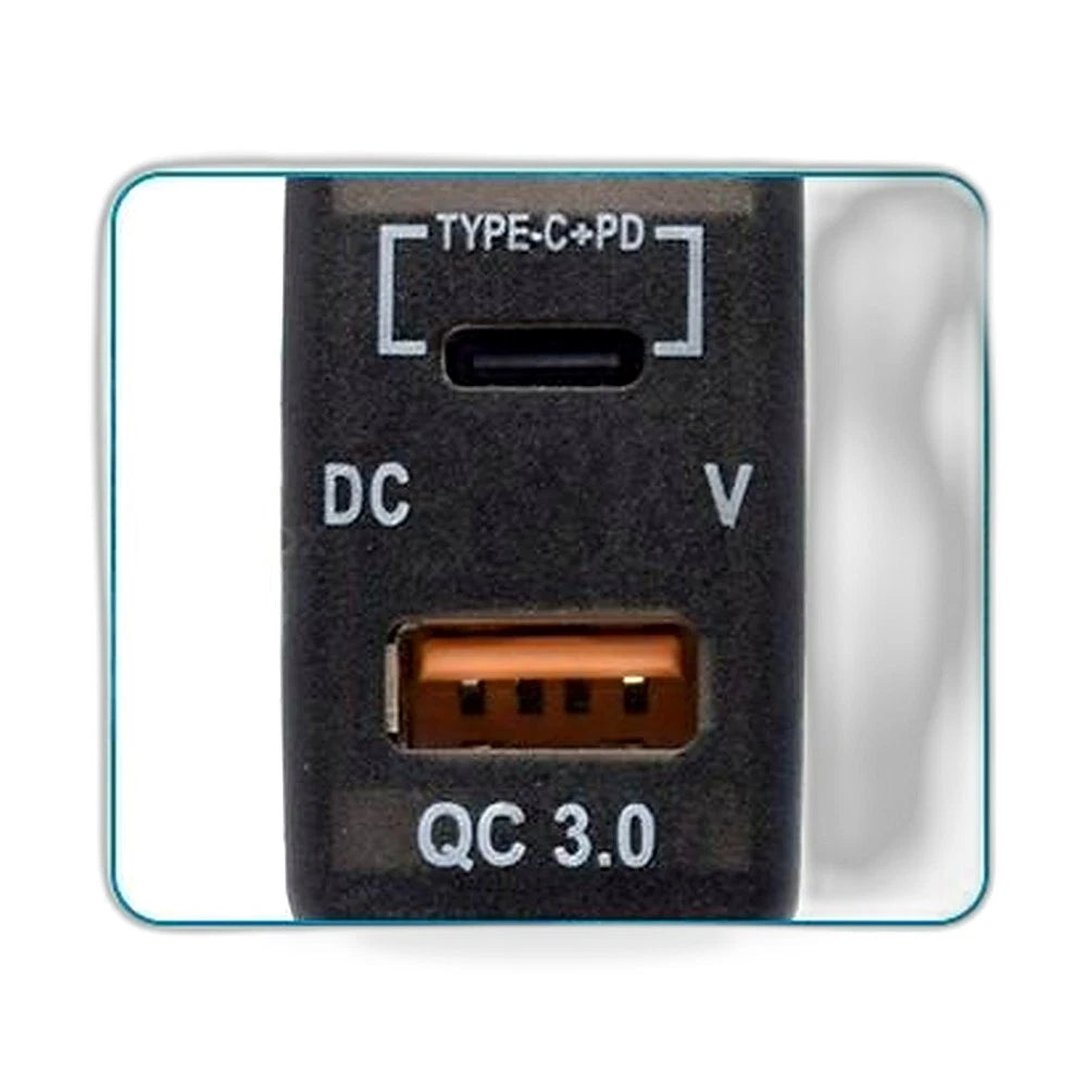Type-C USB Car Charger Voltmeter for Toyota Land Cruiser Prado (2003–2009)