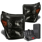 Pair of Smoked/Amber Corner Headlight Lamps for Ford Super Duty (2011–2016)