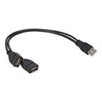 1x USB 2.0 A Male To 2 Dual USB Y Splitter Hub Power Cord Adapter Cable