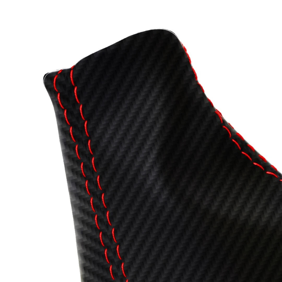 Automatic Shift Boot Cover for BMW E90 (2005–2013) Carbon Fiber Red Stitch