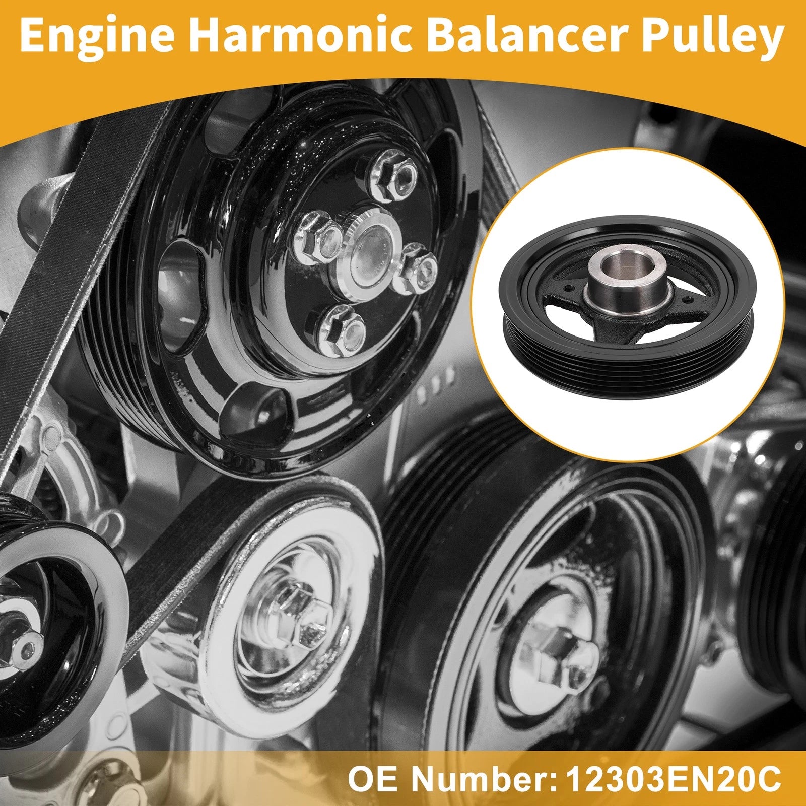 Engine Harmonic Balancer Crankshaft Pulley for Nissan Sentra (2007–2019) No.12303EN20C